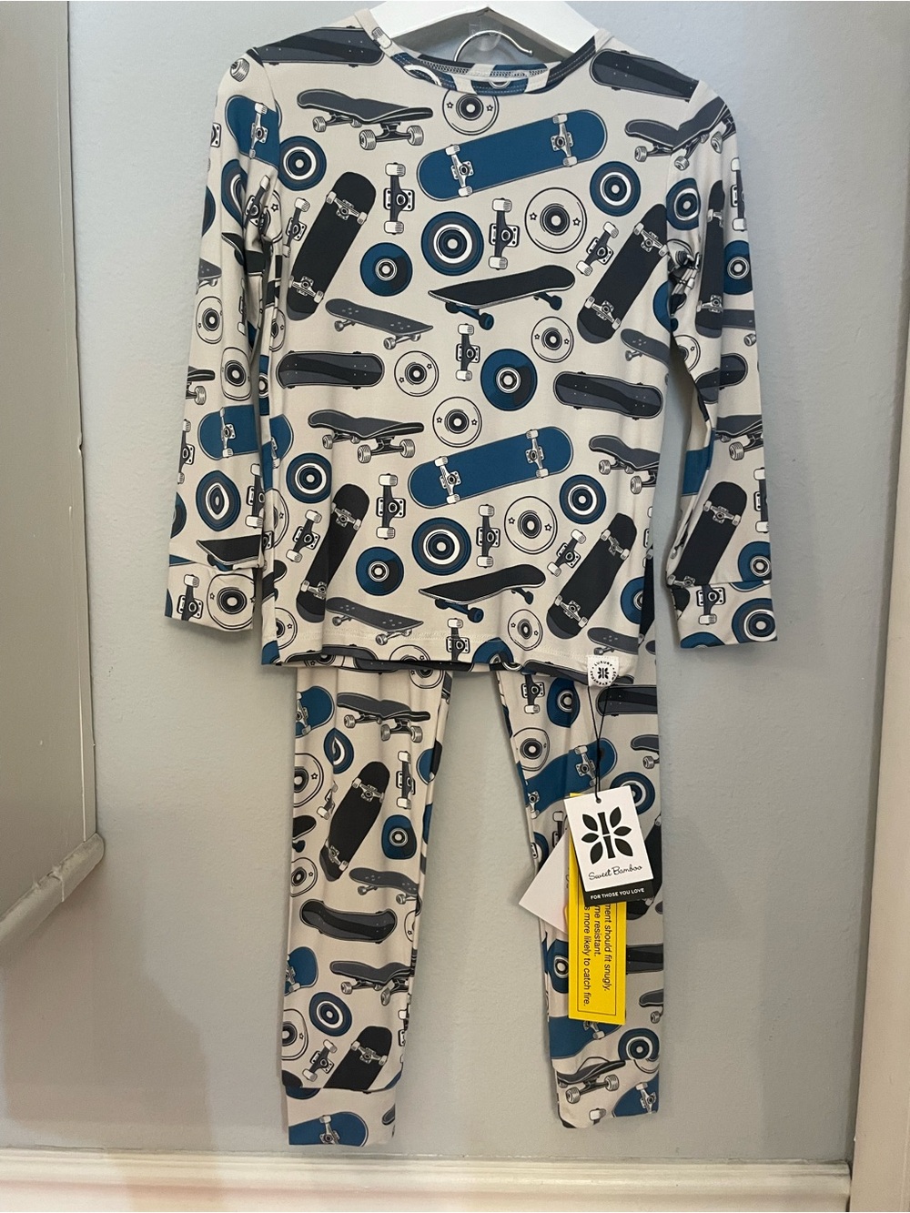 Kids Skateboard Pajama Set - Blue & Gray sweet bamboo size 4T nwt